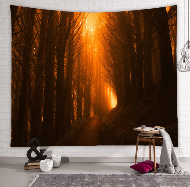 Sunset Glow Forest Tapestry-Decorative Tapestries