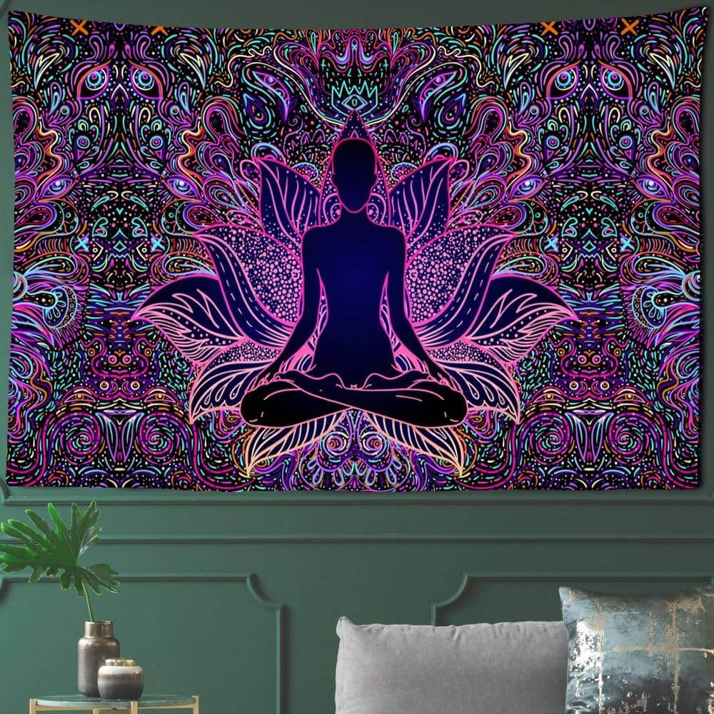 Meditating Mandala Flower Tapestry-Decorative Tapestries