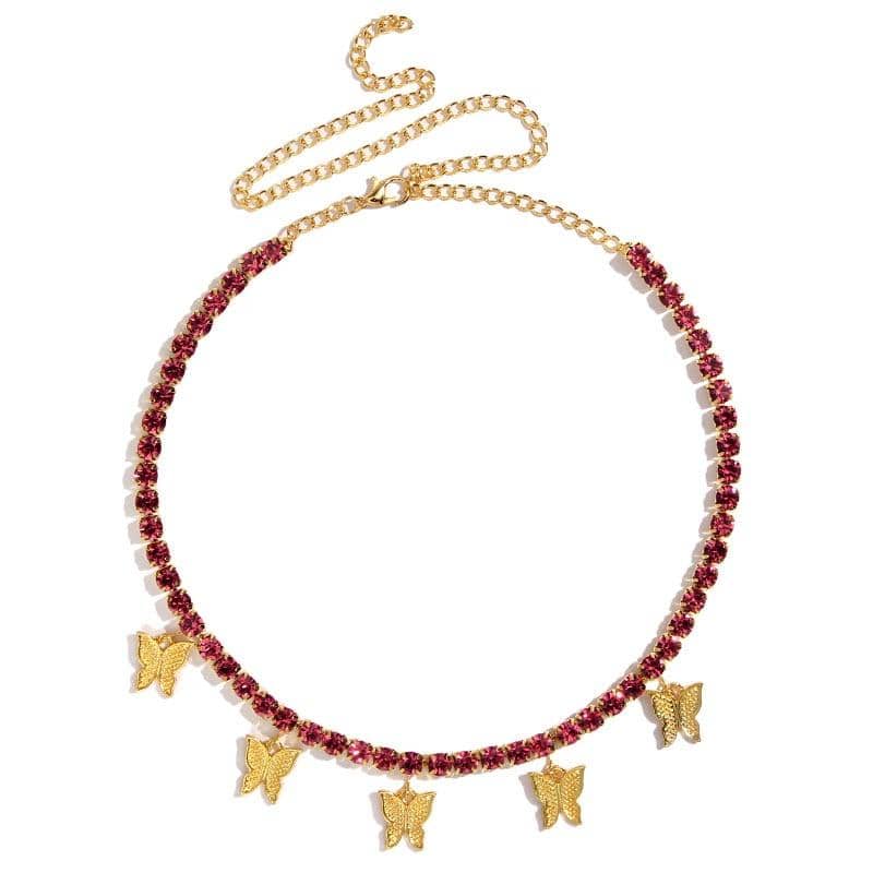 Butterflies and Crystals Necklace-Jewelry