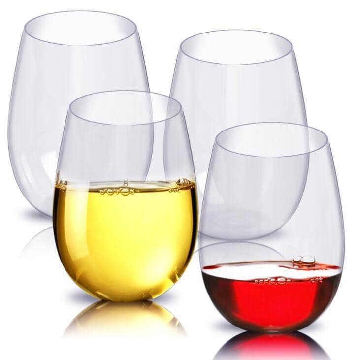 4pcs/set Shatterproof Stemless Plastic Wine Glasses Unbreakable PCTG Red Wine Glasses-Drinkware