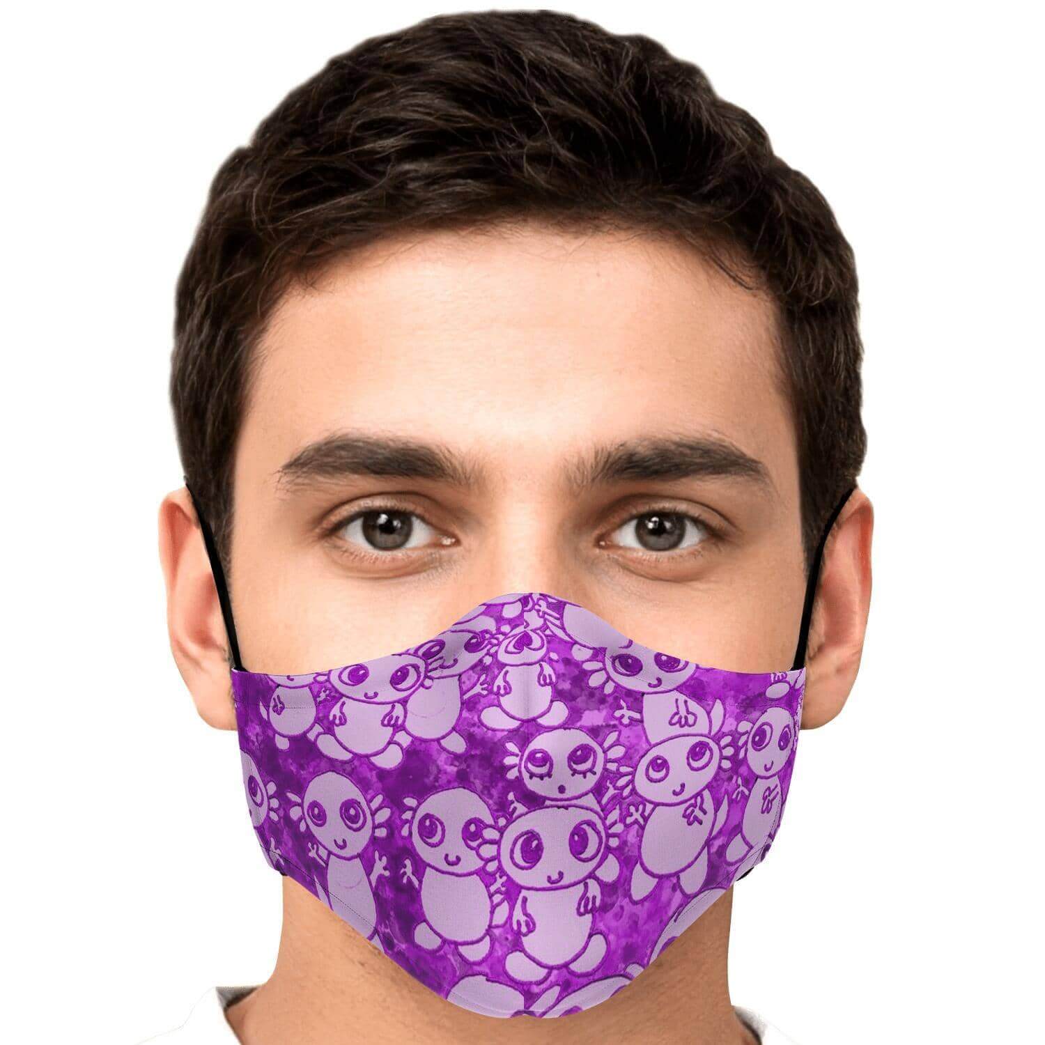 Pink Axolitl Party Printed Face Mask-Fashion Face Mask - AOP