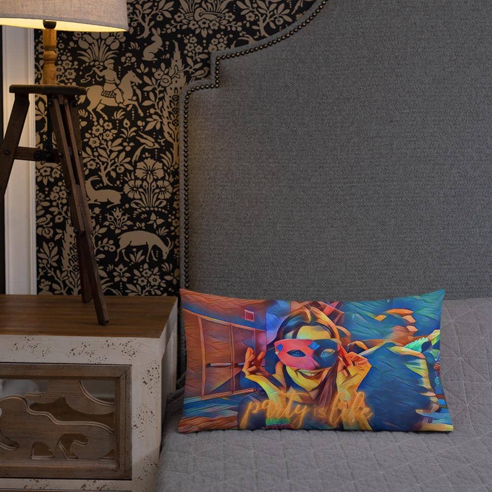 Masked Girl Throw Premium Pillow-