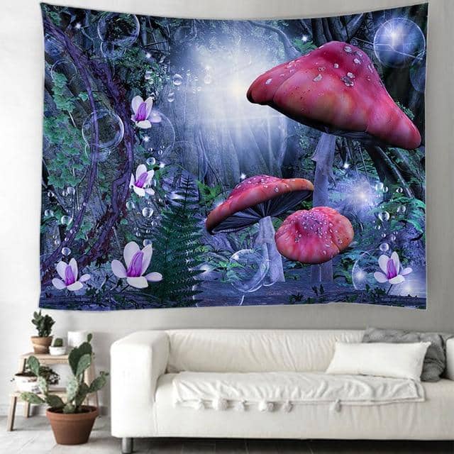 Rainforest Mushroom Tapestry-