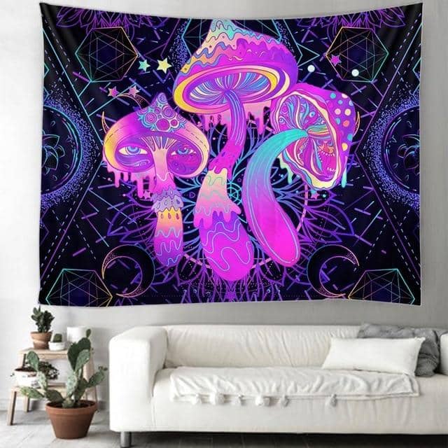 Purple Psychedelic Mushroom Tapestry 2-Decorative Tapestries