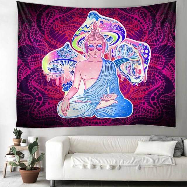 Psychedelic Meditating DJ Buddha Tapestry-