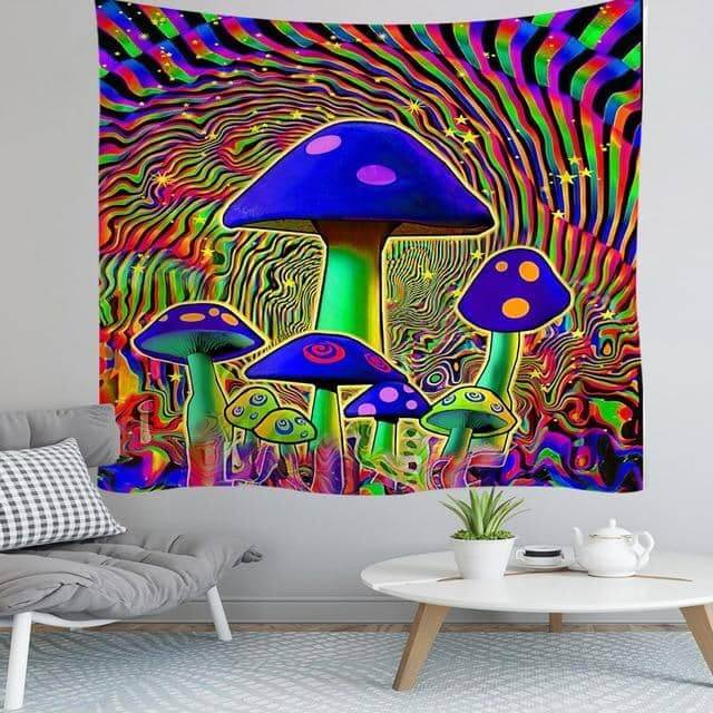 Purple Psychedelic Mushroom Tapestry-Decorative Tapestries