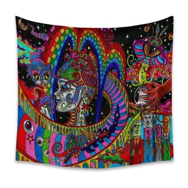 Psychedelic Space Road Tapestry-