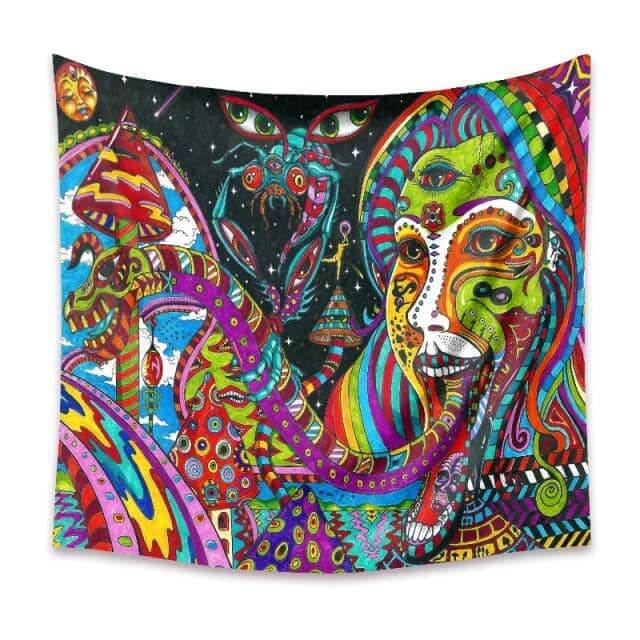 Psychedelic Snake Tongue Tapestry-Decorative Tapestries