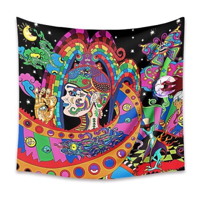 Psychedelic Space Road Tapestry 2-Decorative Tapestries