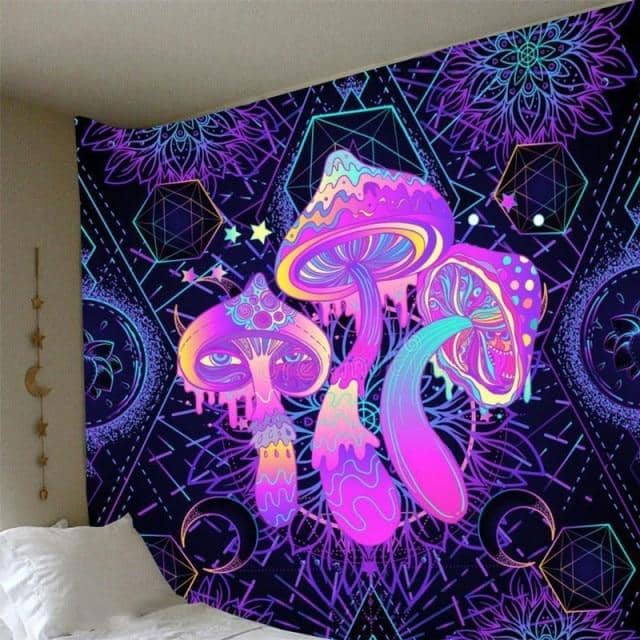 Purple Psychedelic Mushroom Tapestry-Decorative Tapestries