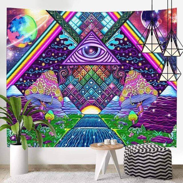 Psychedelic Eye of the Pyramid Tapestry