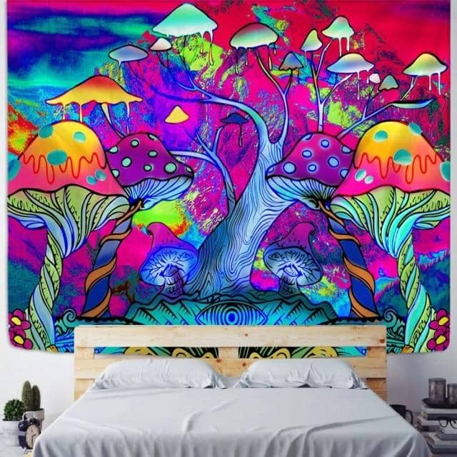 Psychedelic Trees of Mushrooms Tapestry-Decorative Tapestries