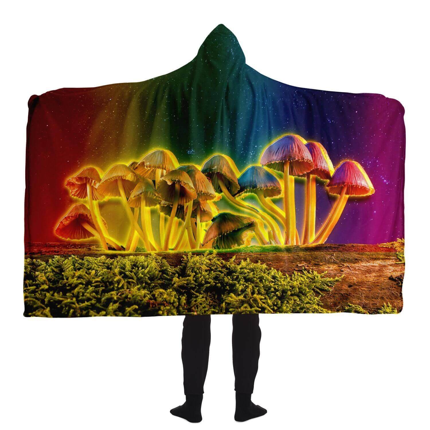 Mushroom Glow Hooded Blanket-Hooded Blanket - AOP