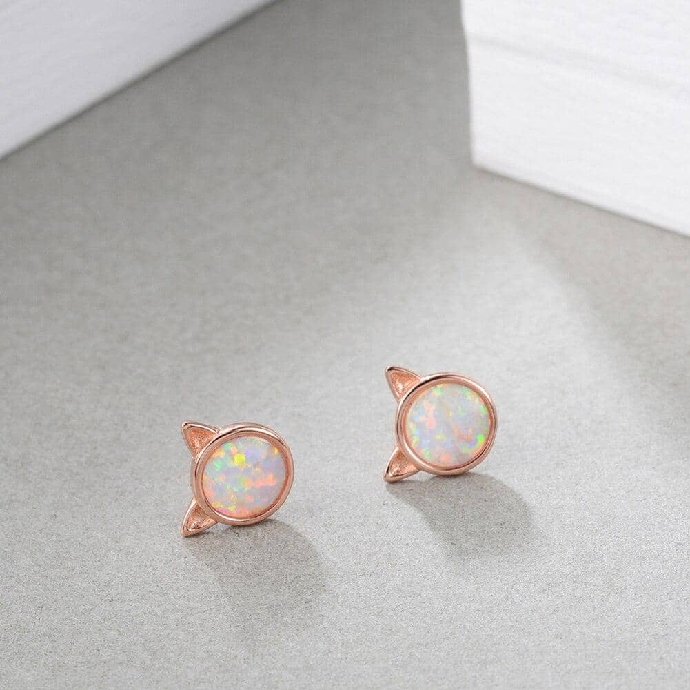 Cat Ears Stud Earrings-Jewelry