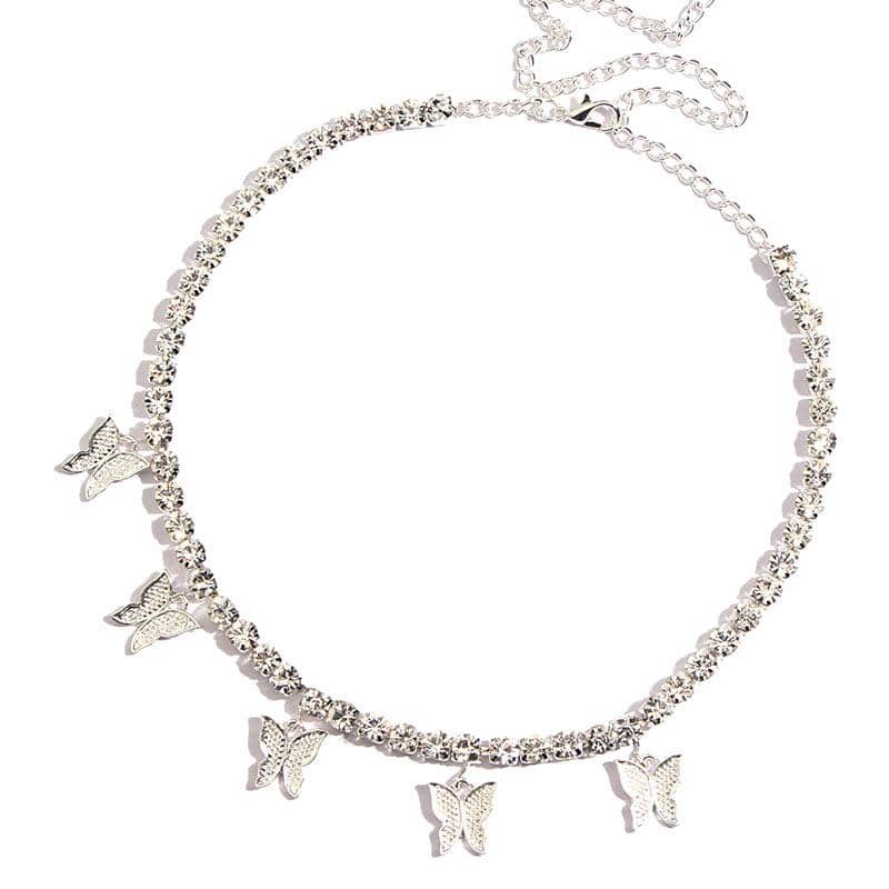 Butterflies and Crystals Necklace-Jewelry