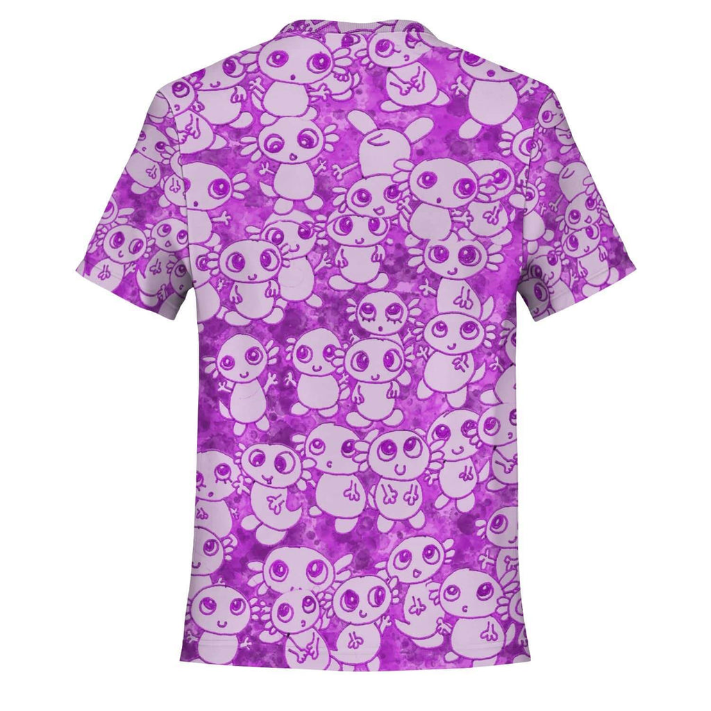 Pink Axolitl Party T Shirt-Shirt