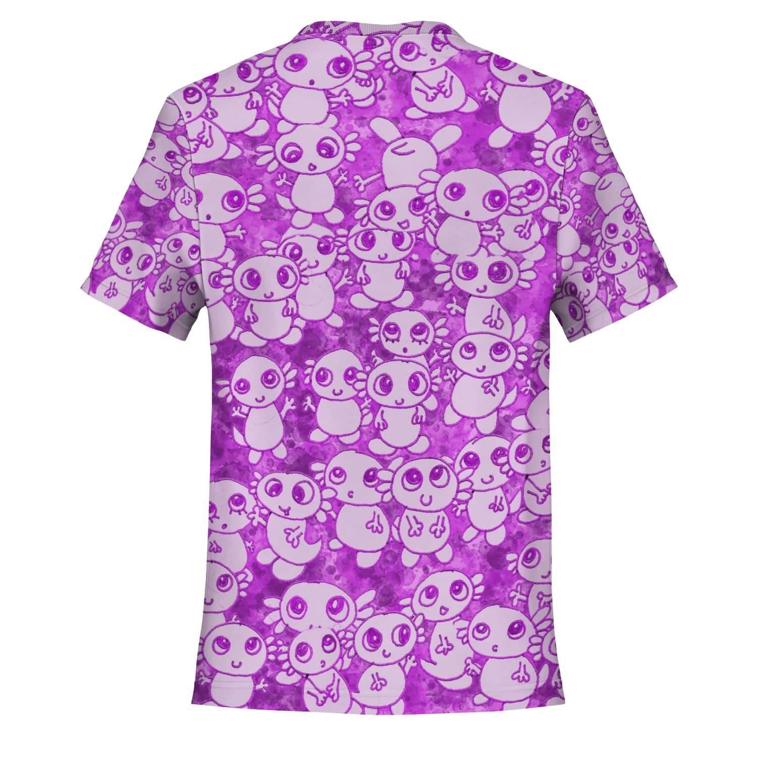Pink Axolitl Party T Shirt-Shirt