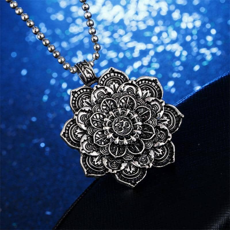 Mandala Lotus Flower Pendant-Jewelry