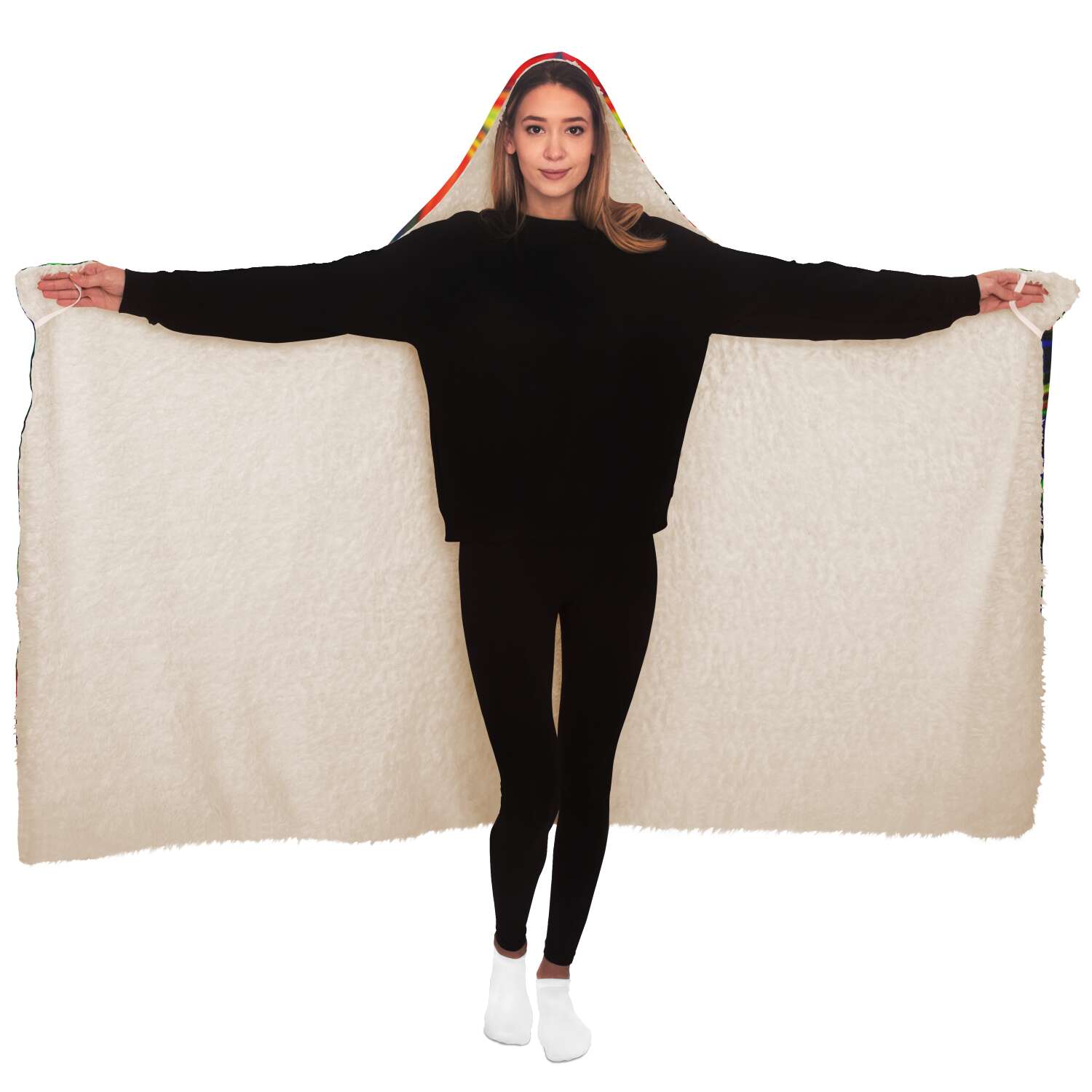 Abstract Colors Hooded Blanket-Hooded Blanket - AOP