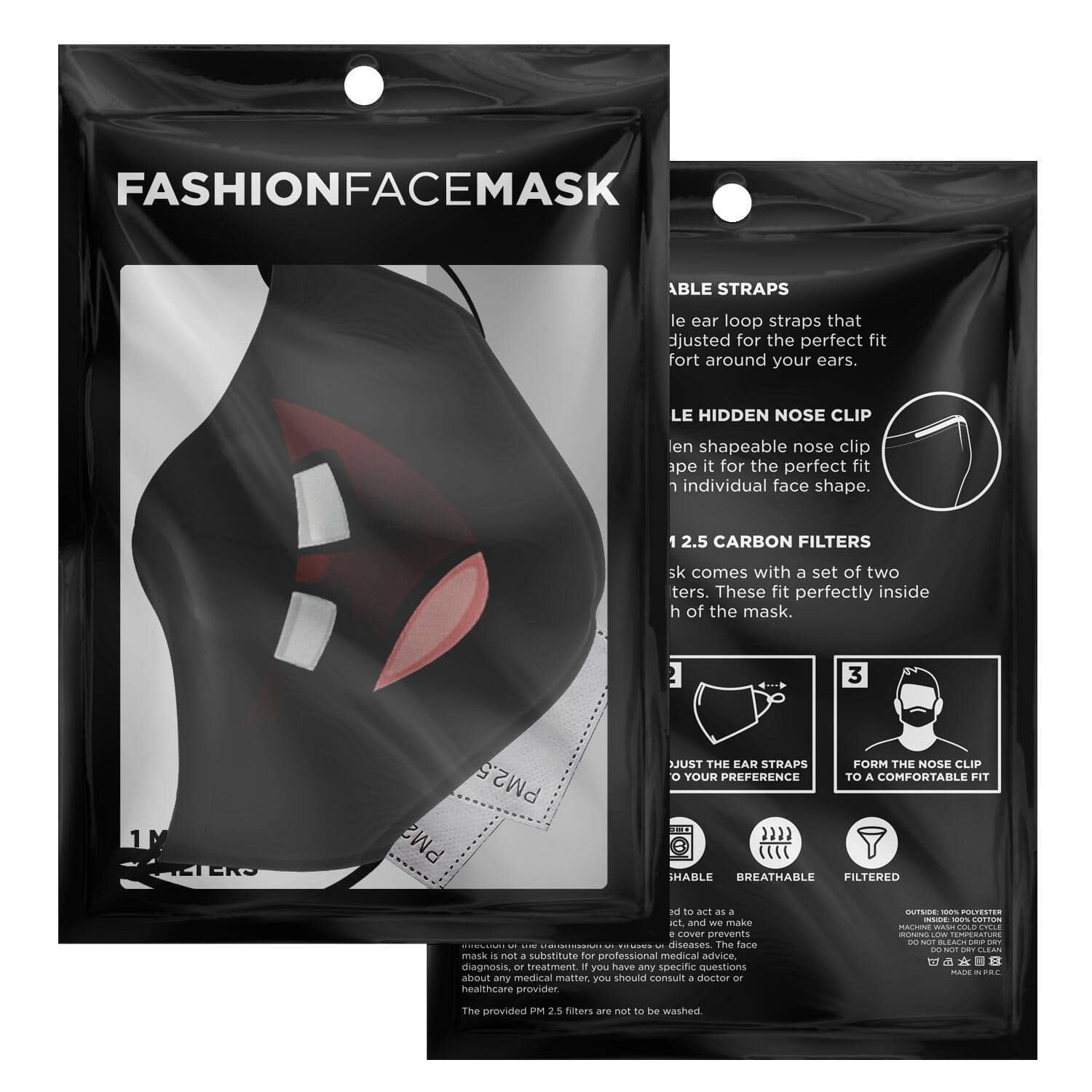 Missing Teeth Smile Face Mask - Black