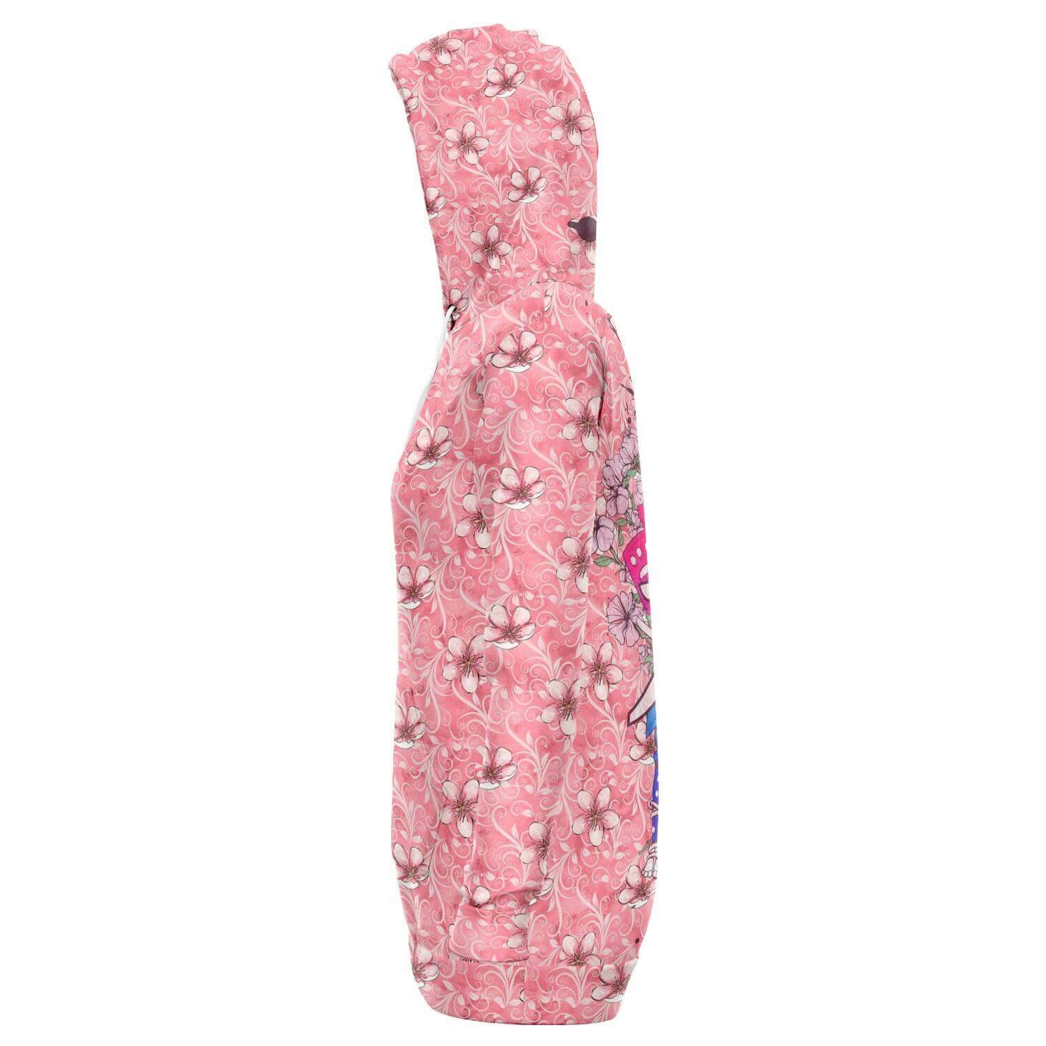 Women's Cherry Blossom Samurai Longline Hoodie-Hoodies