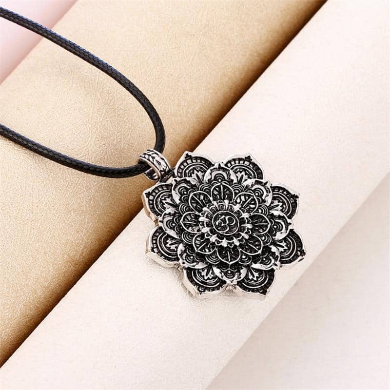 Mandala Lotus Flower Pendant-Jewelry