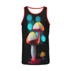 Camiseta sin mangas con forma de hongo psicodélico que brilla intensamente