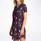 Black Pink Hearts T-Shirt Dress