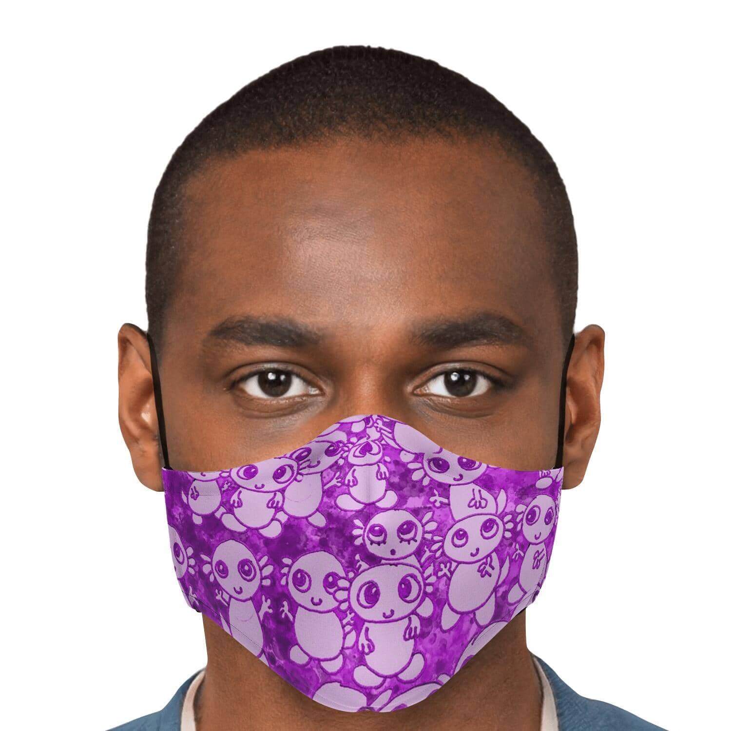 Pink Axolitl Party Printed Face Mask-Fashion Face Mask - AOP