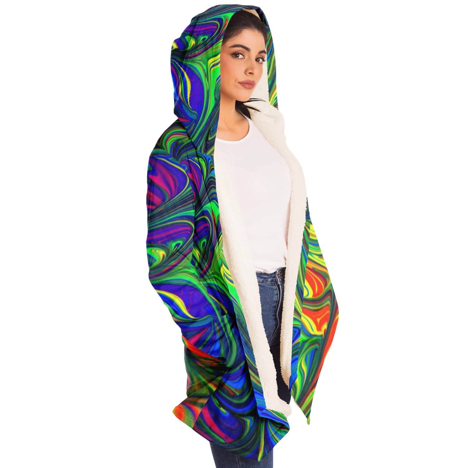 Abstract Colors Cloak-Microfleece Cloak - AOP