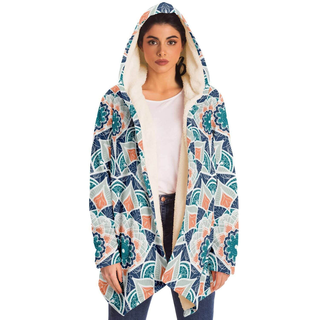 Orange Blue East Serenity Cloak-Microfleece Cloak - AOP