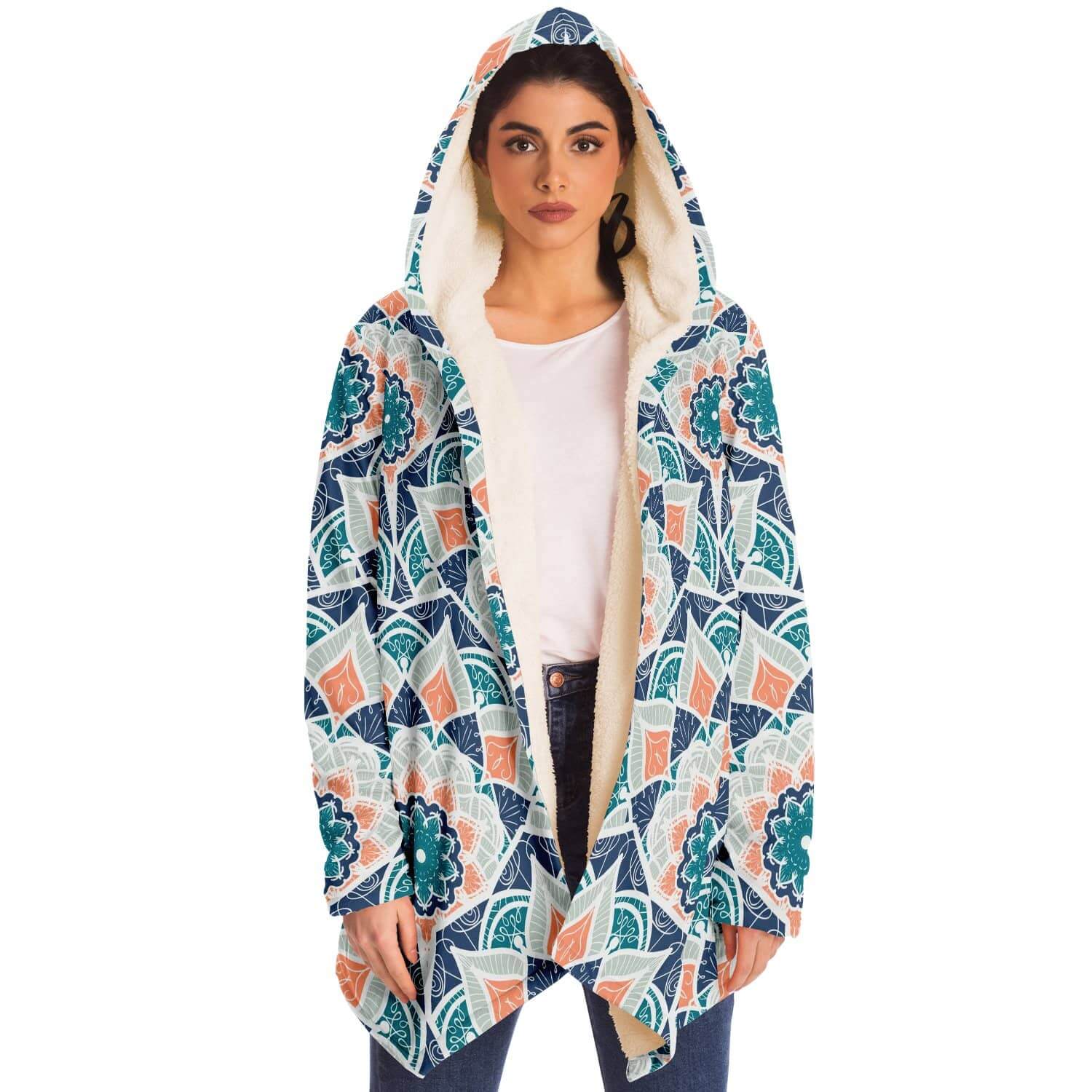 Orange Blue East Serenity Cloak-Microfleece Cloak - AOP