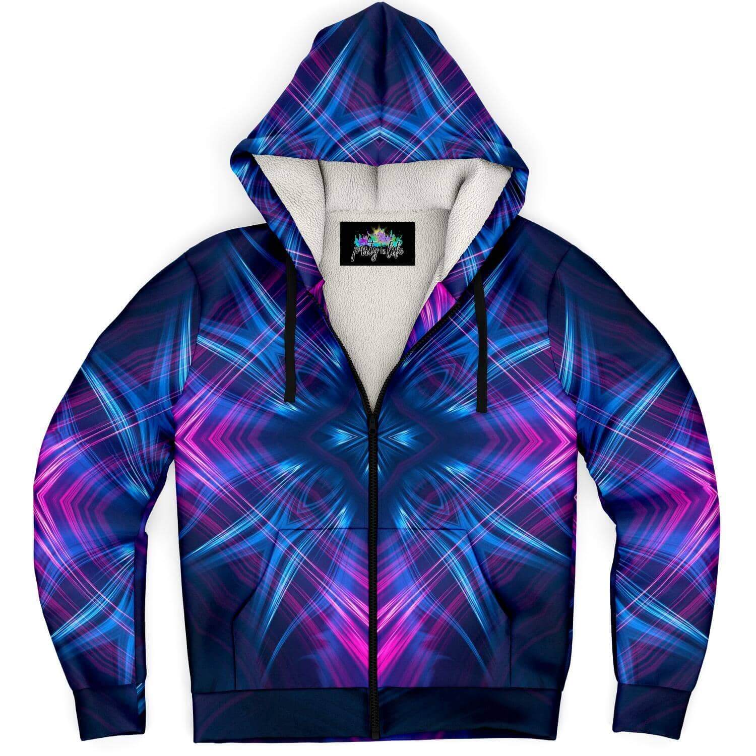 Kaleidoscope Microfleece Zip-Up Hoodie-Hoodies