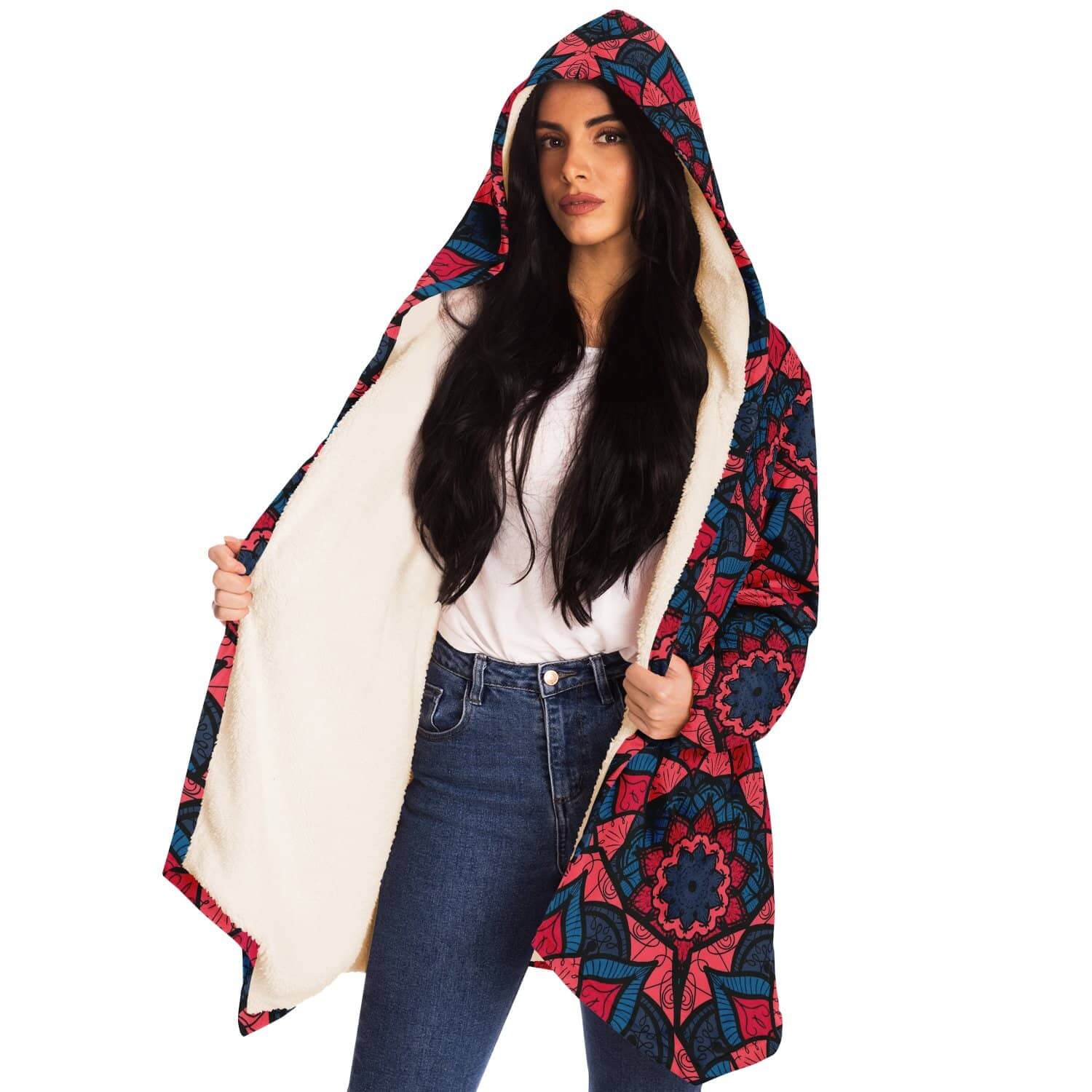 Red Blue East Serenity Cloak-Microfleece Cloak - AOP