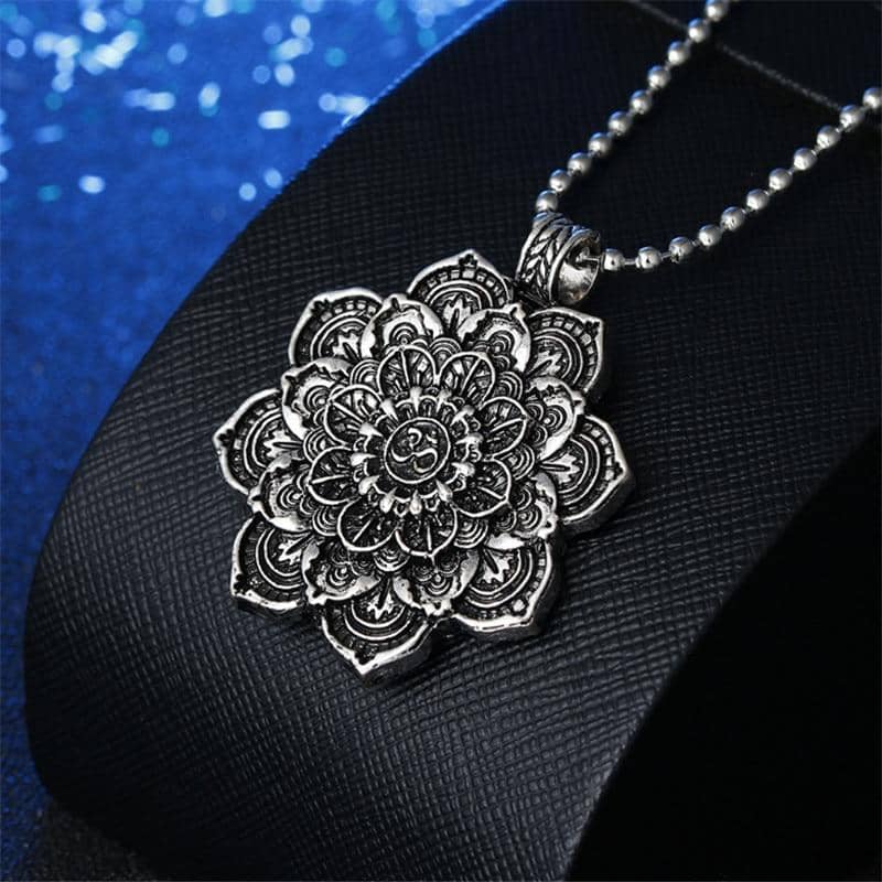 Mandala Lotus Flower Pendant-Jewelry