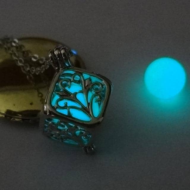 Tree Of Life Luminous Cube Necklace-Jewelry