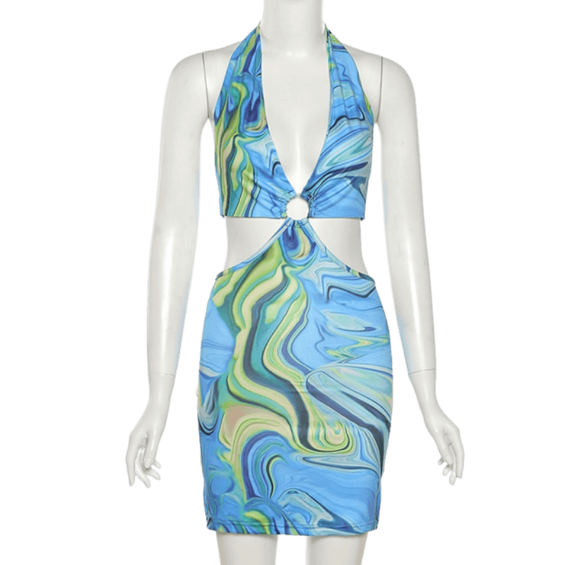 Backless Summer Bodycon Looped Dress-Dresses