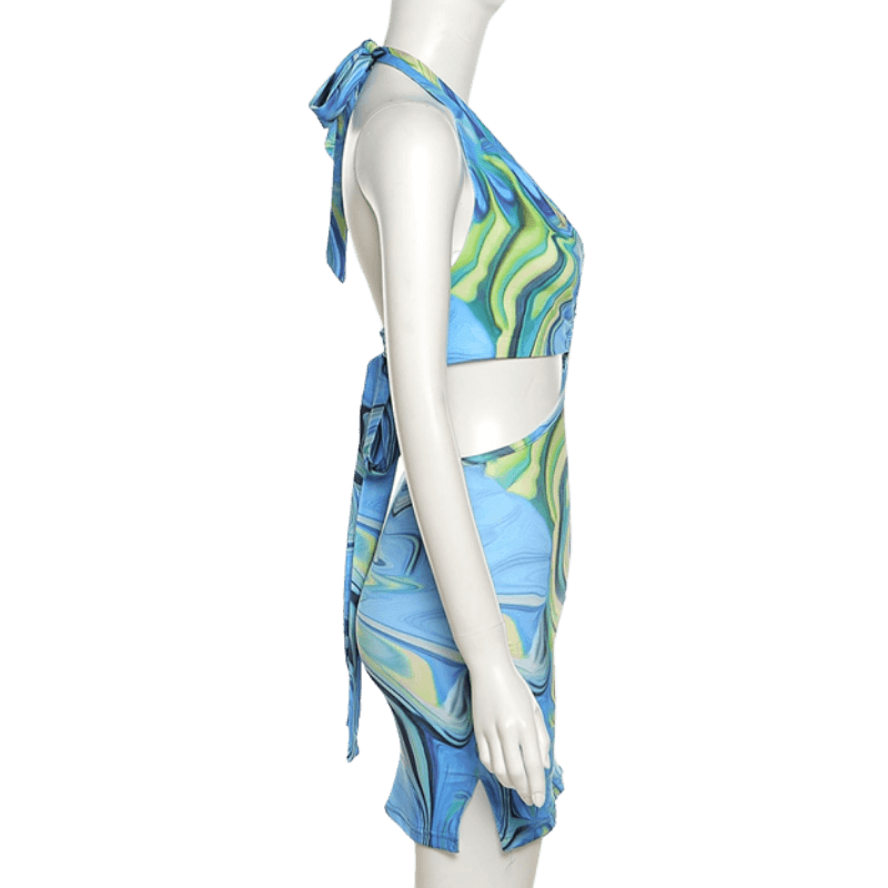 Backless Summer Bodycon Looped Dress-Dresses