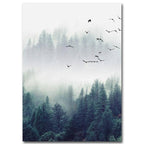 Nordic Forest Landscape Canvas Painting-Painting Canvas