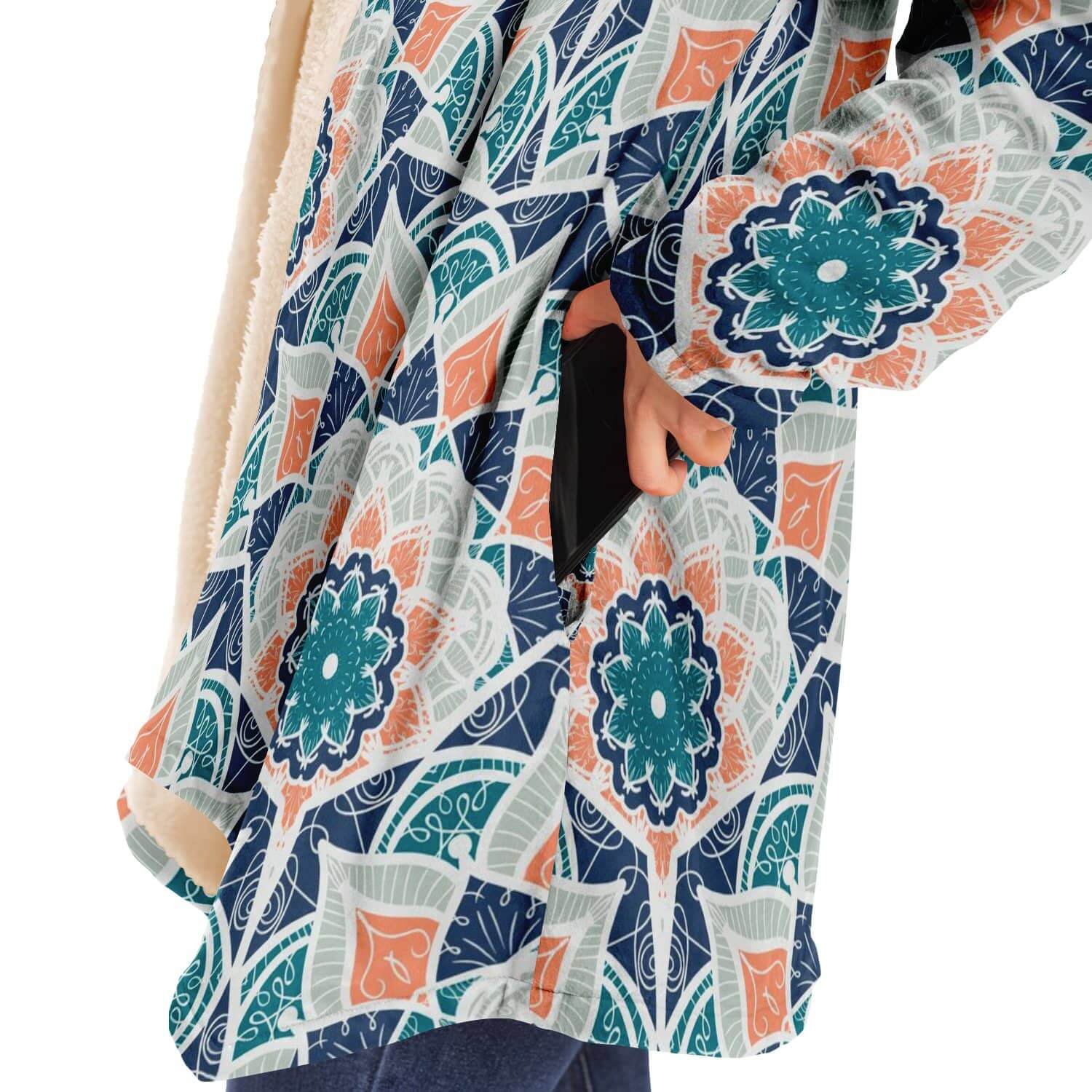 Orange Blue East Serenity Cloak-Microfleece Cloak - AOP