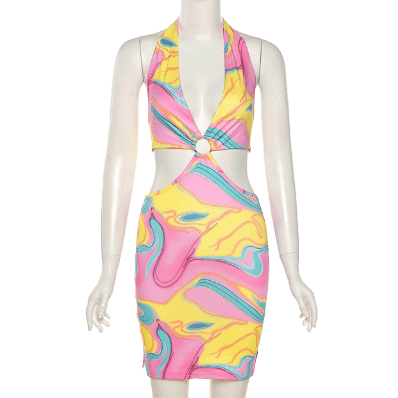 Backless Summer Bodycon Looped Dress-Dresses