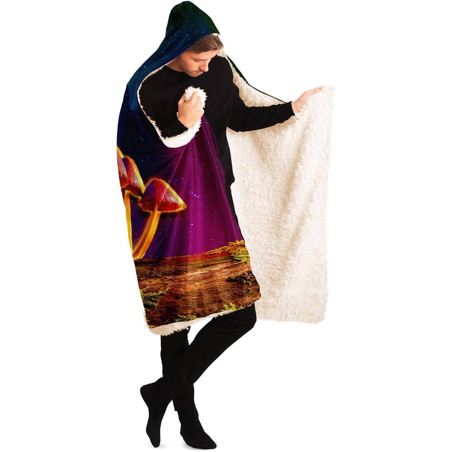 Mushroom Glow Hooded Blanket-Hooded Blanket - AOP