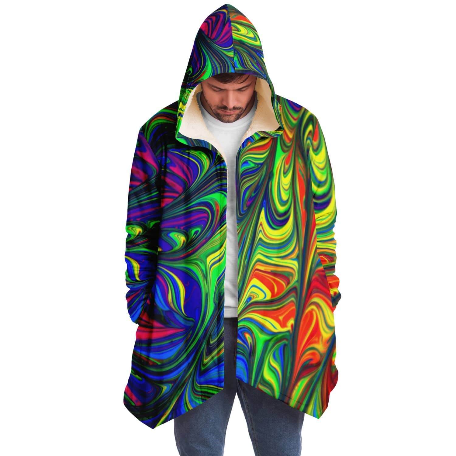Abstract Colors Cloak-Microfleece Cloak - AOP