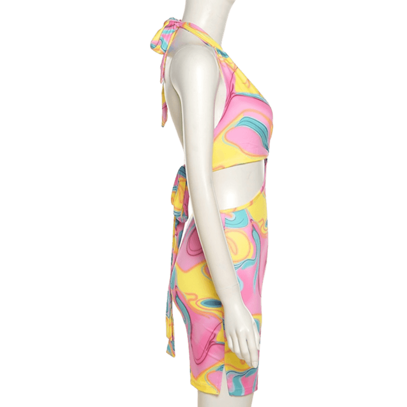 Backless Summer Bodycon Looped Dress-Dresses