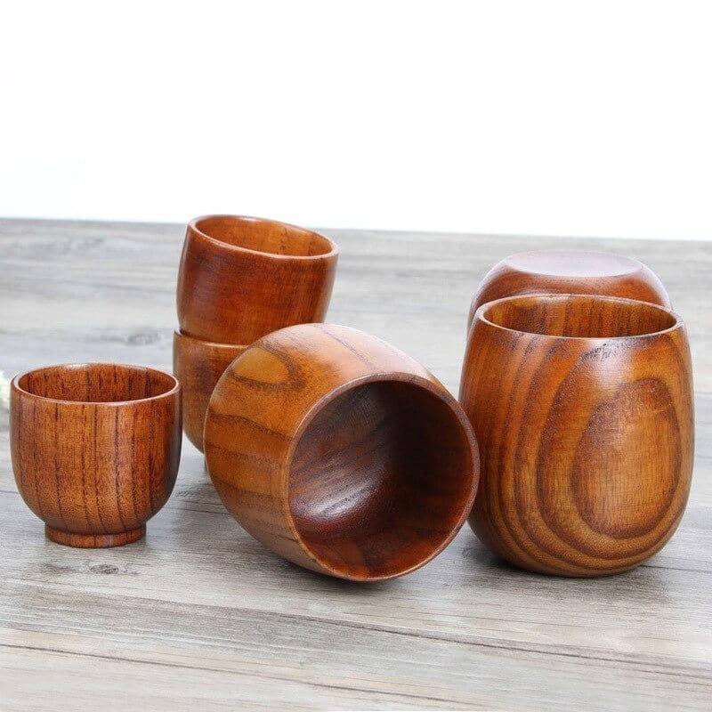 Jujube Wooden Cup Set-Drinkware Sets