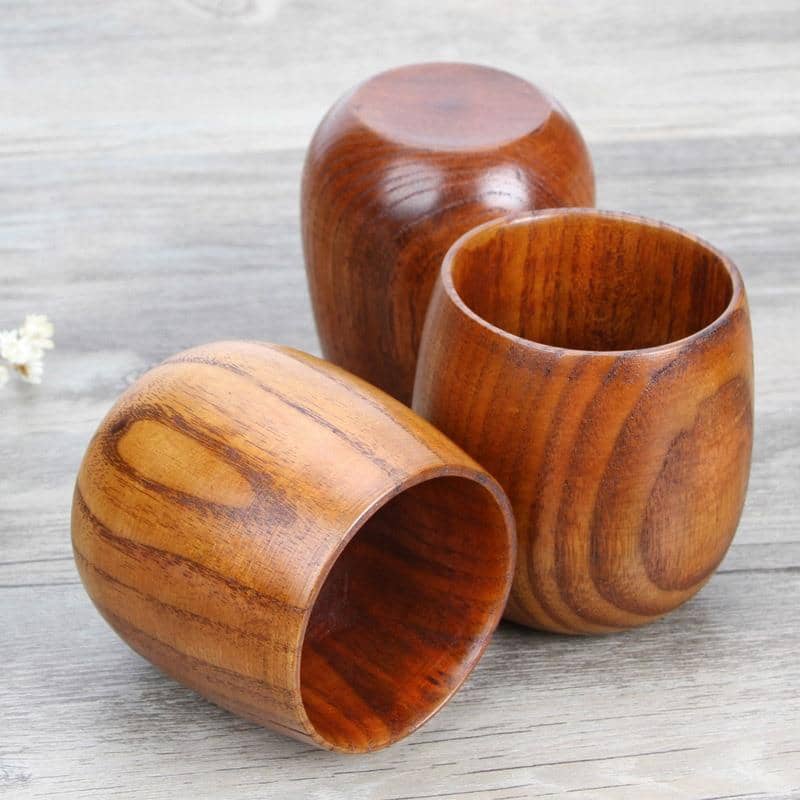 Jujube Wooden Cup Set-Drinkware Sets