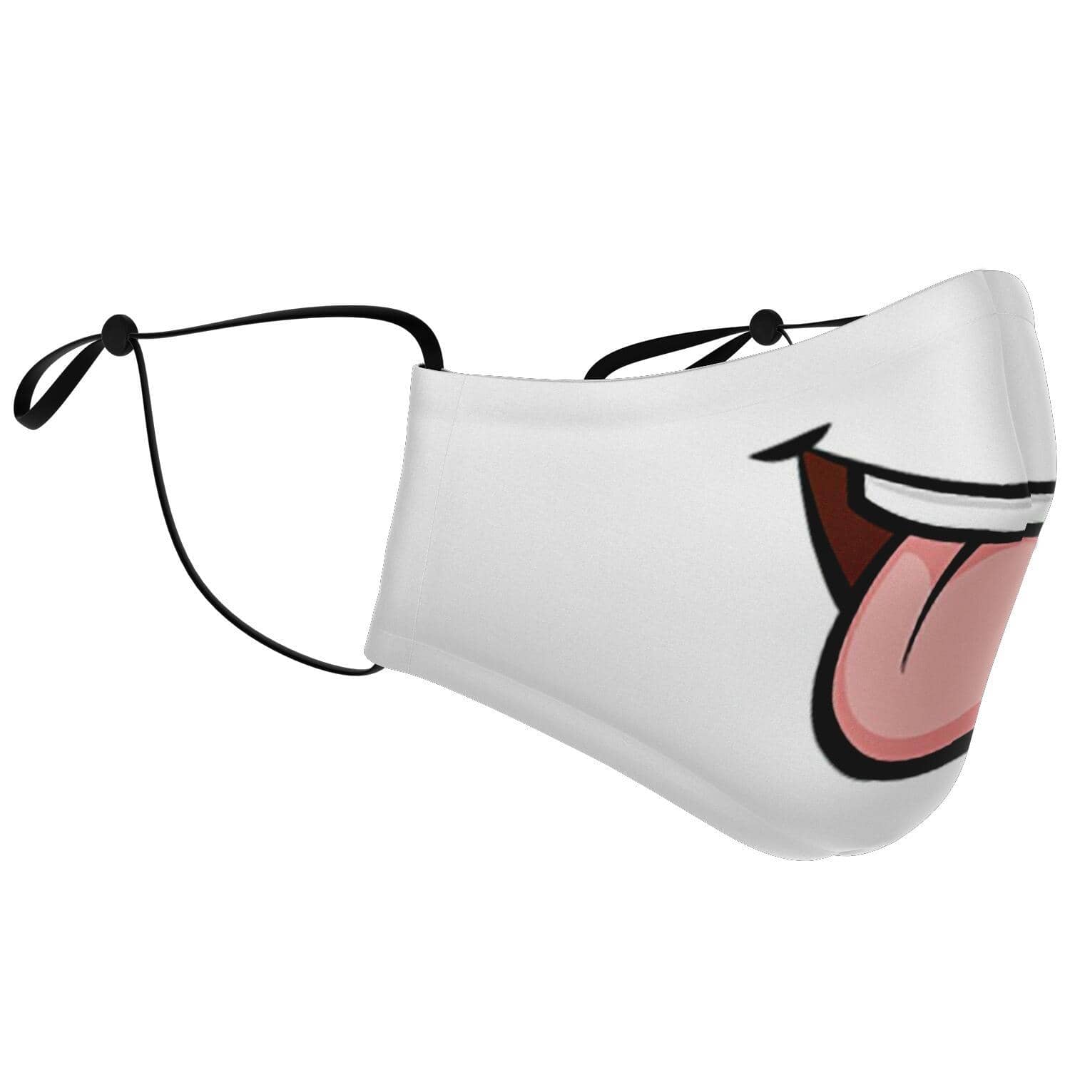 Tongue Out Smiling Face Mask-Fashion Face Mask - AOP