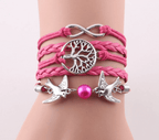 Braided Leather Charm Bracelet-Jewelry