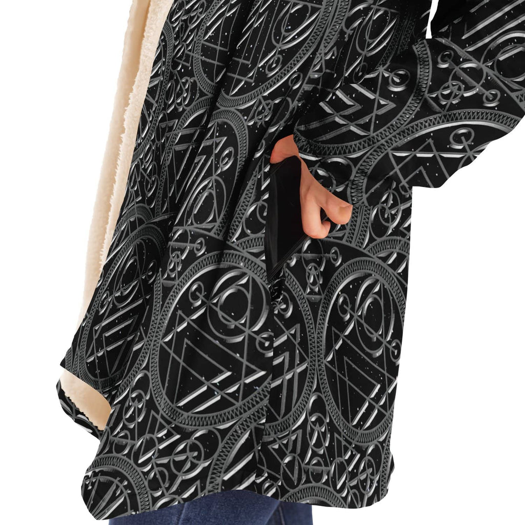 Metallic Mandala Sky Cloak-Microfleece Cloak - AOP
