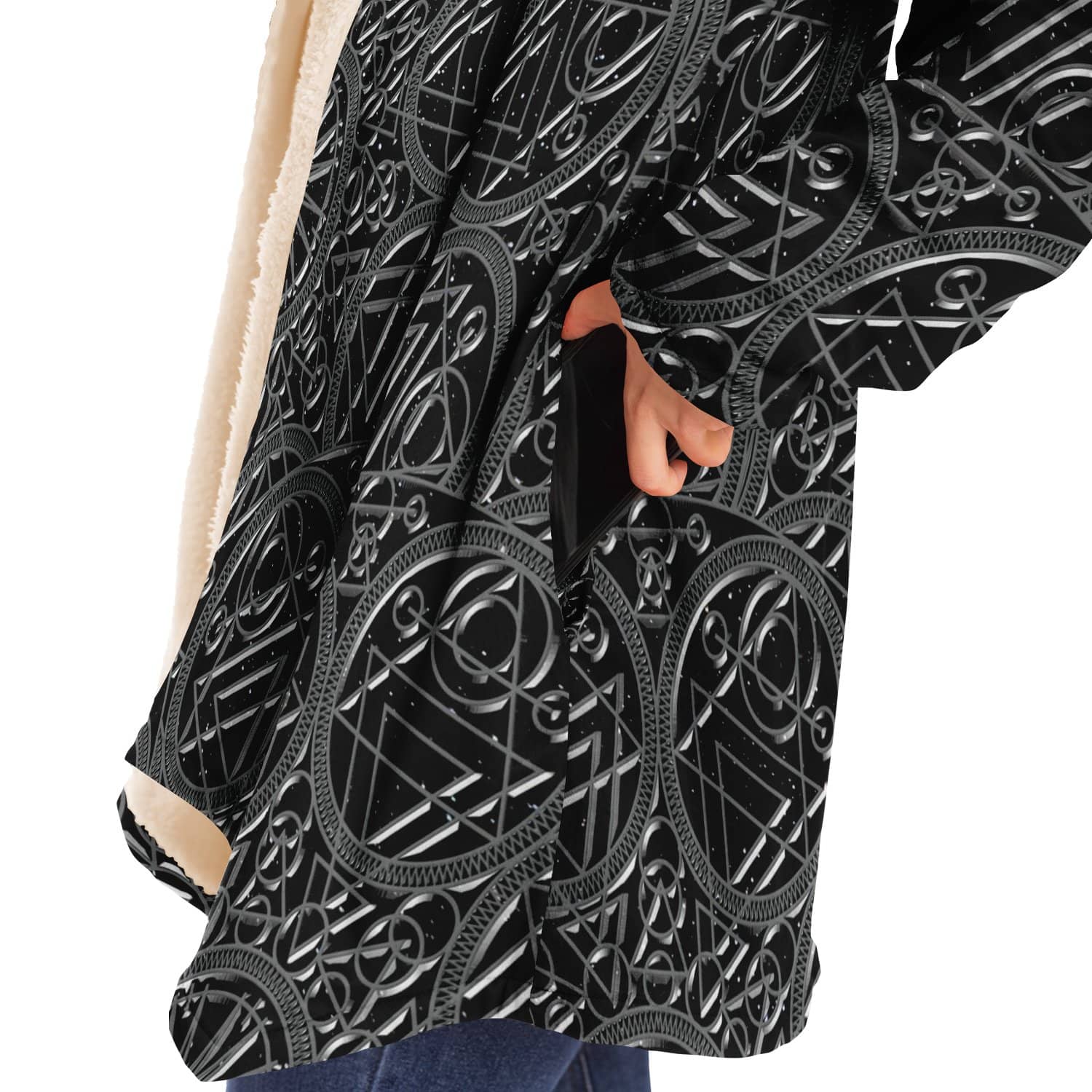 Metallic Mandala Sky Cloak-Microfleece Cloak - AOP